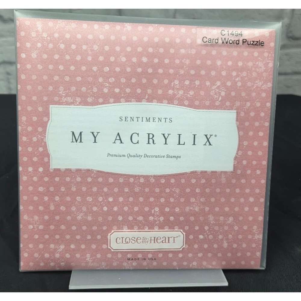 Close To My Heart My Acrylix Card Word Puzzle C1494 Flowers Phrases Stamps Cling